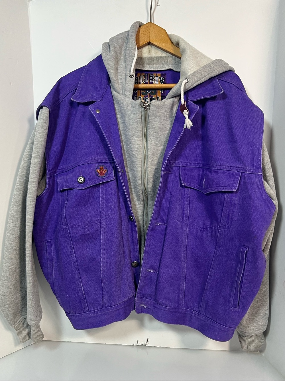 Vintage bugle boy 56‎ original denim hooded jacket XL